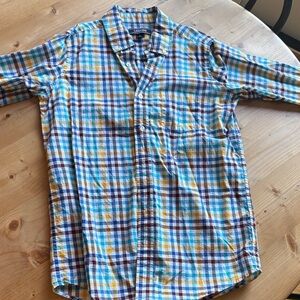 Lands End Boys Large Plaid Button Down Shirt 14-16